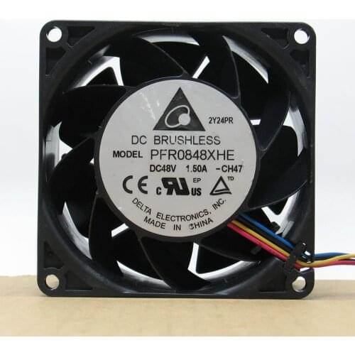 USED DELTA 8CM double ball bearing 8038 48V 1.50A PFR0848XHE high air volume cooling fan