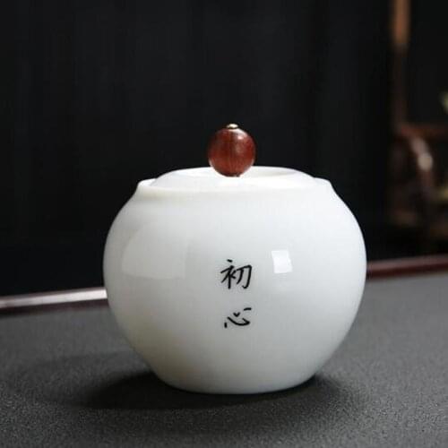 White Porcelain Tea Caddy Jar Pot Sealed Storage Tea Box Kungfu Tea Protect Storage Jar Teaware Kitchen Household Supply