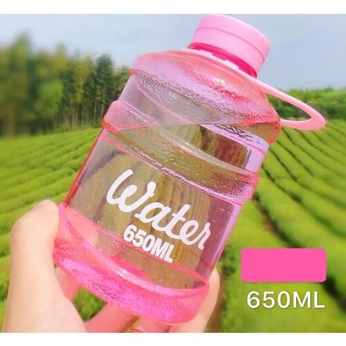 650ML Mini Kawaii Transparent Plastic Water Bottle Cartoon Water Bottles Leak-proof Drinkware Cute Student Girl Gift Cup