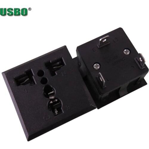 Black CE Copper industry multi-functional outlet 3 pins Elcectrical 250V 13A US EU UK universal electrical AC power socket