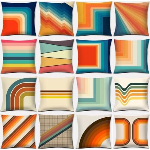Fashion Rainbow Color Series Throw Pillow Gift 45 x 45 cm Home Office Decoration Throw Pillow Bedroom Sofa Cushion Cover
