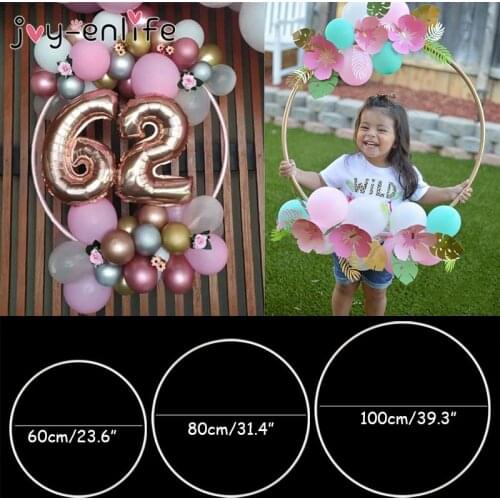 DIY 60-100cm Wedding Wreath Round Ring Backdrop Garland Decor Bride Photo Props Garland Outdoor Backdrop Christmas Decor Hoop