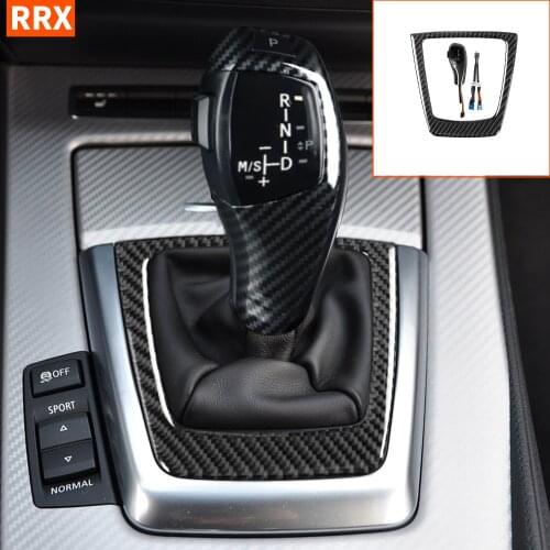 For BMW 1 Series E81 E82 E84 E87 E88 Z4 E89 23i 30i Gear Head Car Automatic LED Gear Shift Knob Carbon Fiber Gear Box Surround