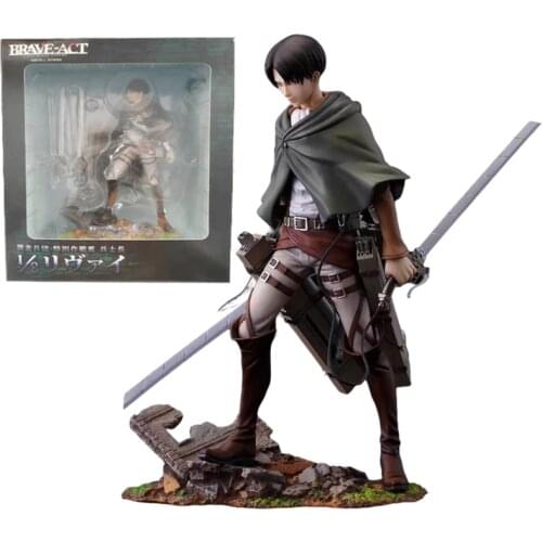 20CM Japan Anime Figurine Attack on Titan Figures Levi Ackerman Action Figure Version Soldier Finished Product Model Doll Toys