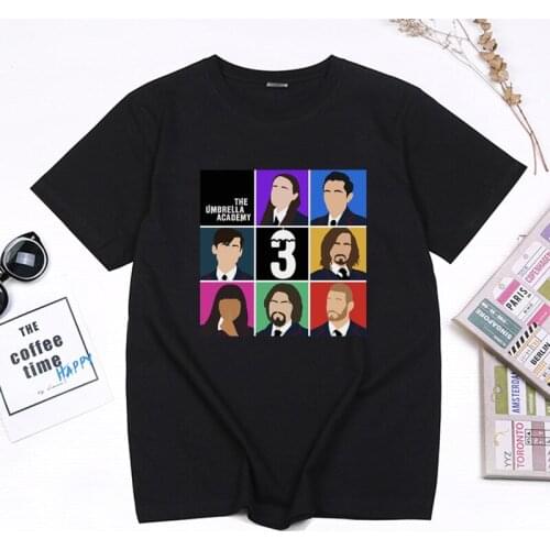 The Umbrella Academy Men Women Fashion Print Tshirt Summer Vintage 90s Cartoon Cotton T-shirt Camiseta Hombre Casual Style tee