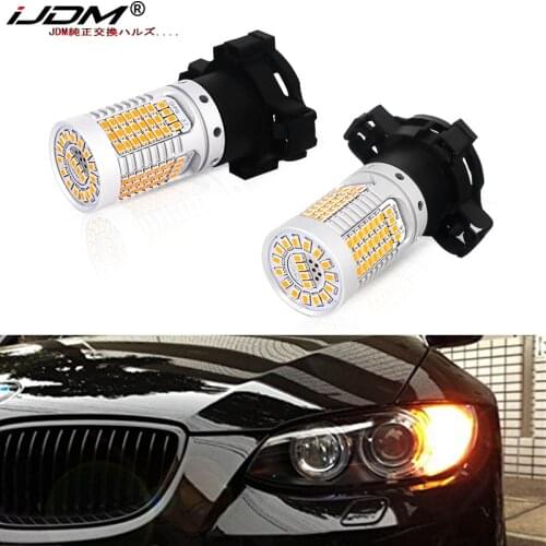 IJDM Car PY24W LED Canbus No Hyper Flash Amber yellow For BMW E90/E92 F10/F07 E83 X3 E70 X5 E71 X6 Front Turn Signal Lights 12V