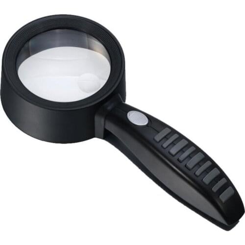 3X 6X Pocket Reading Glass Handhold Magnifier Gift Loupe Reading Glass Detachable Type Magnifier with 2 LED Lamps for Old Man