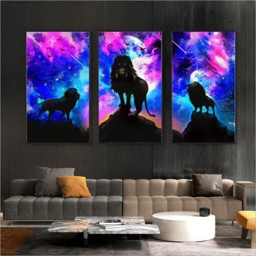 Oil Painting Wolf Pattern Print Canvas Painting Wall Art Picture for Living Room Home Decor