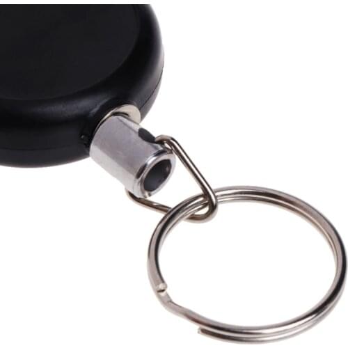 Useful Fishing Zinger Retractor Key Ring Holder Retractable 60cm Steel Cable Anti Lost
