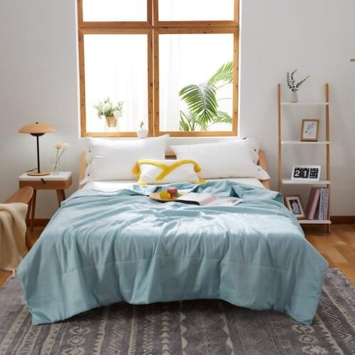 Washed Cotton Summer QuiltTencel Summer Blanket Air Conditioner Blanket Solid Dormitory Single Person Double Comfortable Quilt