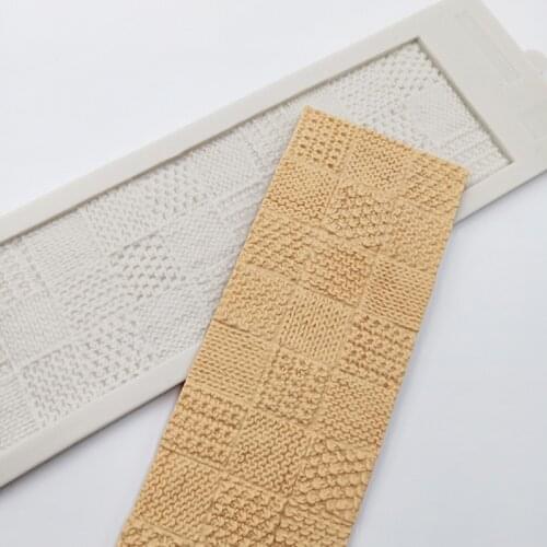 Minsunbak Knitted Shape Silicone Mold Fondant Mold Cake Border Decoration Tool Chocolate Gumpaste Mold