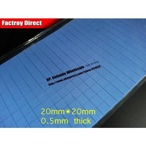 1000x 20mm*20mm*0.5mm Soft Silicone Thermal Pads mats for HP DeLL IBM Brand Laptop PC Graphic Card heatsink Heat Transfer Gasket