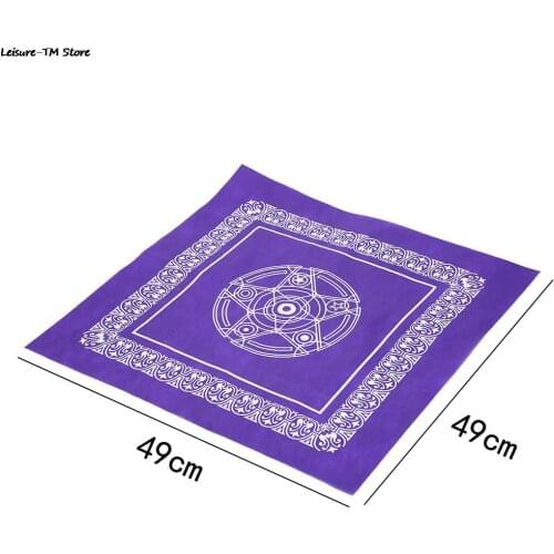 Non-woven Board Game Textiles Tarot Table Cover Playing Cards Purple Pentacle Tarot Game Tablecloth 49x49cm