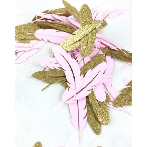 Feather Confetti | Bohemian Baby Shower | Boho Party Theme | Boho Chic Table decor scrapbook Confettis