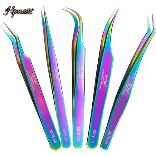 Eyelash Extension Tweezer Makeup Professional Eyelash Tweezers 3D Volume Fan Lash Eyebrow Tweezers VETUS Excellent Closure