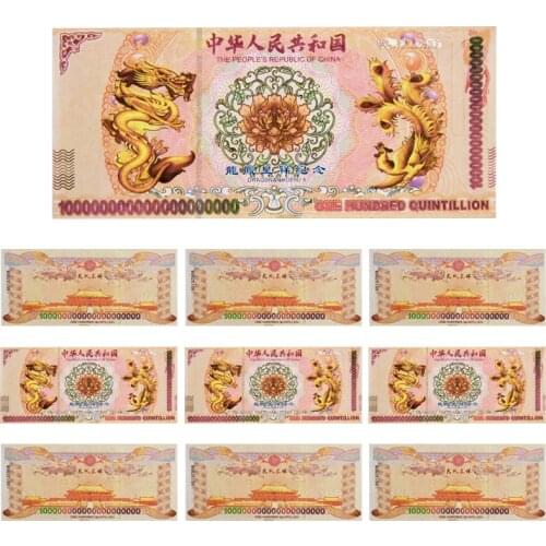 WR Chinese Dragon Fake Paper Money One Hundred Quintillion Gold Banknotes Prop Money Replica Souvenir Gift for Men Dropshipping