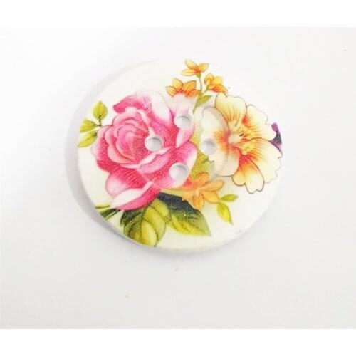 10pcs 50mm Extra Large Wood Peony Flower Buttons Sewing Accessories Button DIY Crafts Embellishments Bag Hat Decorations