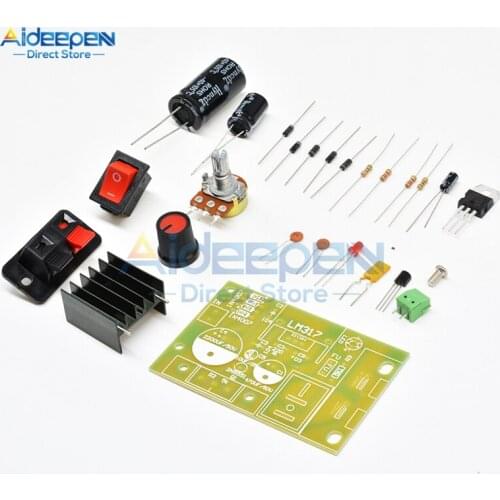 LM317 AC/DC-DC Adjustable Regulated Voltage Step-Down Buck Module DIY Kit 5V-35V/6V-25V to 1.3V-30V 1A With Switch