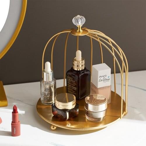Nordic Cosmetic Containers Golden Storage Home Decor Bedroom Desk Decoration Accessories Perfume Organizer Jewlery Organizer