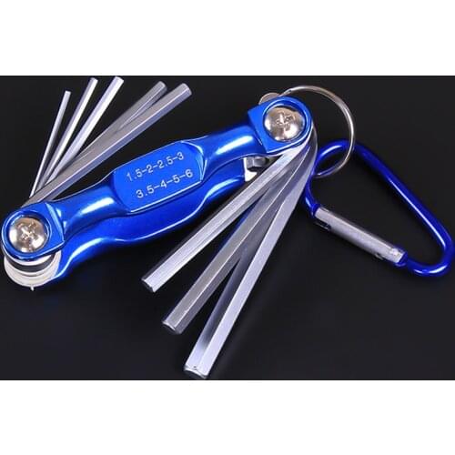Folding Hex Wrench Metal Metric Allen Wrench set Hexagonal Screwdriver Hex Key Wrenches Allen Keys Hand Tool Portable set with
