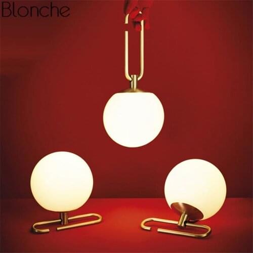 Modern Globe Glass Ball Pendant Lights Led Gold Hanging Lamp for Living Room Bedroom Fixtures Home Industrial Decor Luminaire