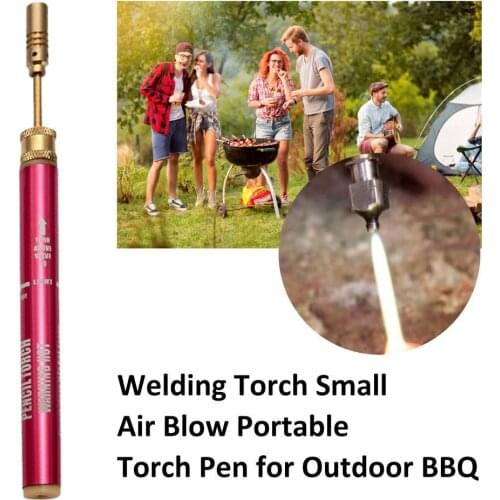 Welding Torch Small Air Blow Portable Brass Torch Pen Kitchen Igniter Welding Torch Ignition Gun Outdoor BBQ Portable Fire Pen