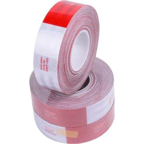 2" x 150' DOT-C2 Conspicuity Reflective Safety Tape 6" Red 6" White for Truck Trailer Mailbox Printed word NTC5807
