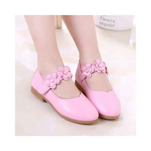 Summer Girls Princess Leather Shoes For Children Dance Shoes Sandals Lovely Flowers Fashion Dress Wedding Kids School Flat Shoes