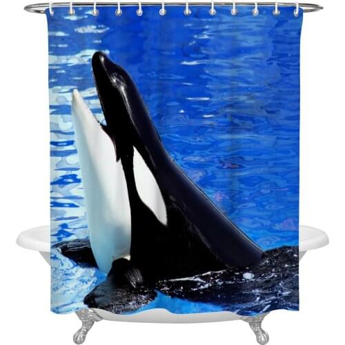 Waterproof Shower Curtains Whale Animal Water Ripple Shower Curtain Frabic Polyester Bathroom decor Curtain