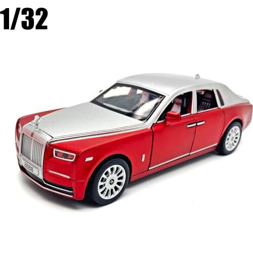 High Simulation 1/28 Luxury 2019 Rolls Royce Alloy Model Toy Car Sound Light Pull Back 6 Door Toys Vehicle For Boys Gifts