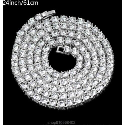 Crystal Jewelry Iced Tennis Chain Men Chunky Necklace Iced Cubic Zircon Miami Cuban Link Chain Necklace S25 20 Dropshipping