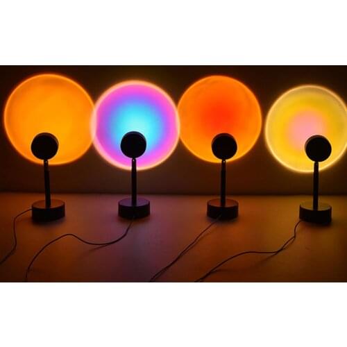 Sunset Projection Night Light Rainbow Atmosphere Lamp Creative Background Wall Decoration Projector Lamp For Living Room