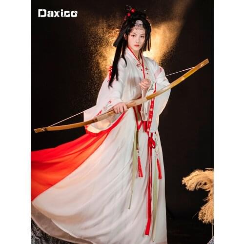 Woman Elegant Chinese Hanfu Swordsman Traditional Ancient Han Dynasty Folk Dance Costume Noble Kimono Samurai Cosplay Clothing