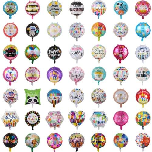 10Pcs 18Inch Happy Birthday Foil Balloons Boy Girl Inflatable Toys Ballons For Adult birthday Baby Shower Kids Party Decorations