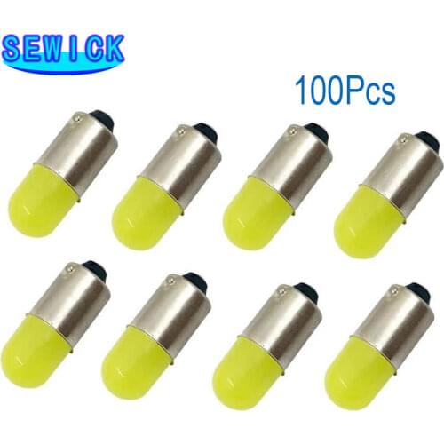 100Pcs BA9S T11 T4W T5 1895 233 Super Bright Round 3D COB LED White Car License Plate Light Auto Interior Door Lamp marker Bulb