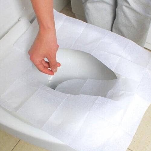100Pcs/Pack Disposable Toilet Seat Cover Mat Waterproof Toilet Paper Pad For Travel/Camping Bathroom Accessiories