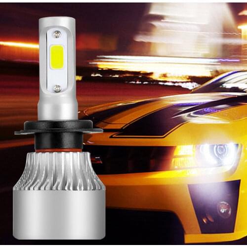 2pcs Universal Car H7 Led Lights 6500K Headlight 72W Bulb Universal Super Bright Lamps White High Power High Low Beam Spot Light