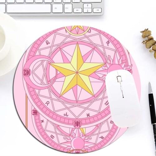 22cm Round Custom Anime Mouse Pad Washable Rubber Home Office Otaku Computer Kawaii Mousepad PC Laptop Small Desk Tablet Mat