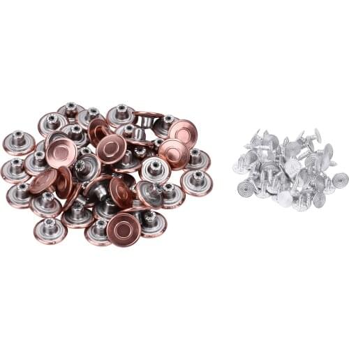 50 Set 17mm Jeans Buttons Versatile Instant Metal Botones Fastener with Rivets DIY Fixed Buckles for Clothing Bag Leather Crafts
