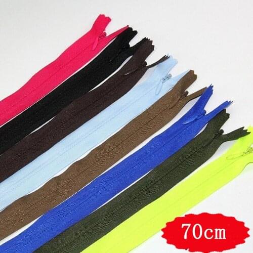 70cm Invisible zipper 10pcs/lot NO.3 long zip/close end/23 colors/plastic zipper for quilt dress skirt free shipping HOT