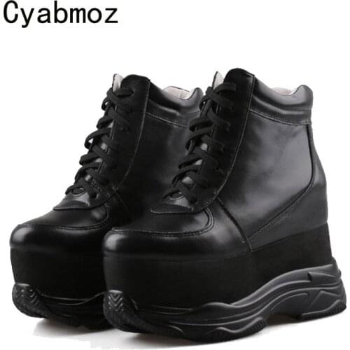 Cyabmoz Women Pumps Height increasing Shoes Woman Sneakers Sexy High heels Platform Ladies Lace up Party Casual Fashion Shoes