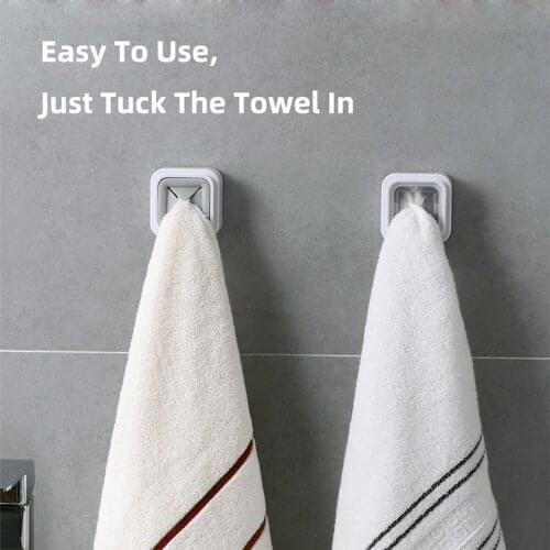 Towel Stopper Clip Kitchenware Closet Bathroom Pendant Rack Storage Box Washing Cloth No need to Punch Washcloth Accessories