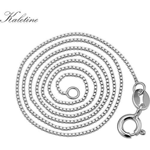 Kaletine 925 Sterling Silver Box Chain NSYS6001 Necklace For Woman Jewelry