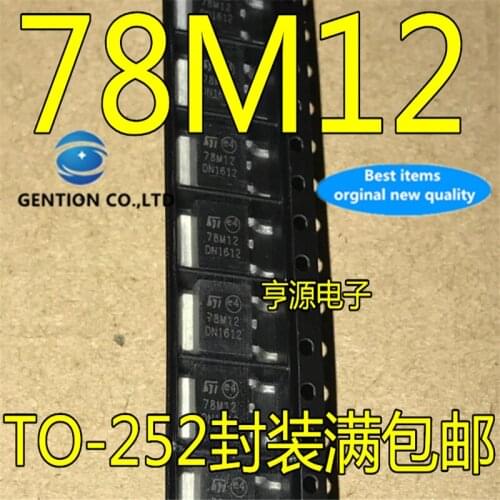 100Pcs L78M12 78M12 L78M12CDT TO-252 12V 0.5A in stock 100% new and original
