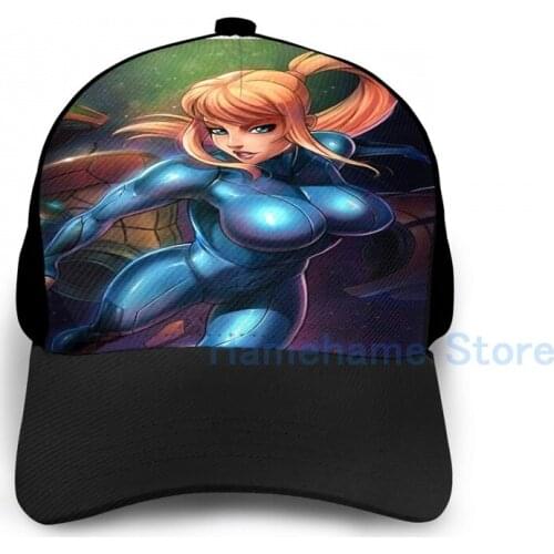 Fashion Metroid(3) Basketball Cap men women Graphic print black Unisex adult hat