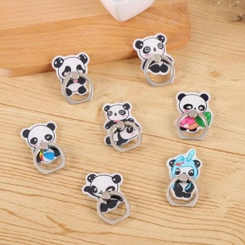 Cartoon Panda Mobile Phone Finger Ring Holder For Phones Grip Support Accessories Telephone Smartphone Cell Phone Stand Holder