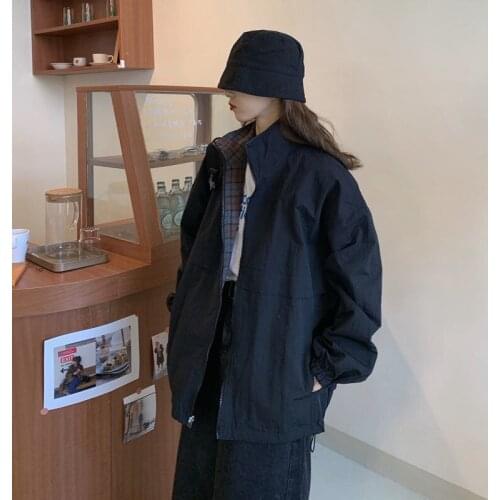2021 autumn new French retro top Korean versatile loose work casual jacket simple student coat