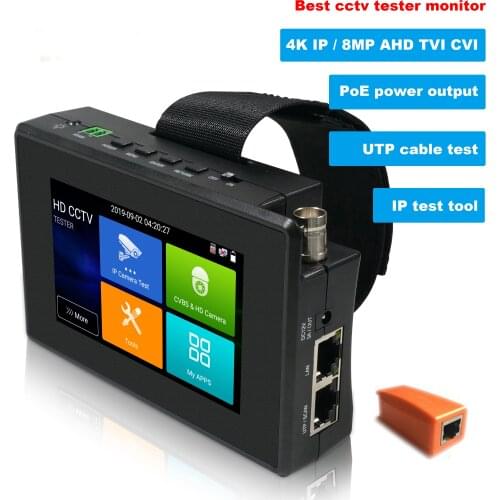 Upgrade IPC-1800 PLUS IP Camera Tester H.265 4K 8MP TVI CVI AHD Analog 5-in-1 Wrist CCTV Test Monitor DC12V POE Power outpu