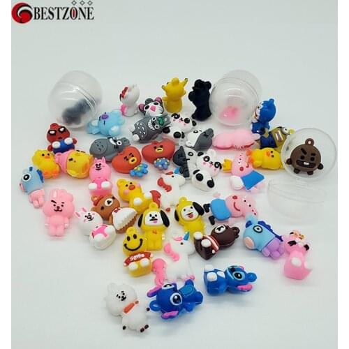 10Pcs 30*35MM Plastic Vending Capsule Toys Surprise Balls With Various Different Figure Toy Ramdom Mix For Vending Machine