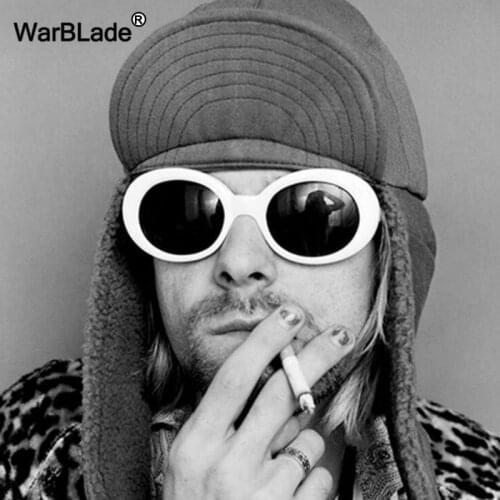 WarBLade 2018 Hot Eyewear Retro Vintage Oval Round Sunglasses Men Women Alien Sunglasses Fashion NIRVANA Kurt Cobain Shades